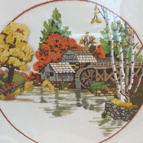 NIB Sunset Stitchery “Fall Mill Pond” stitch kit - Picture 2 of 8